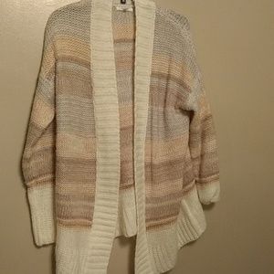 Cream Striped Cardigan